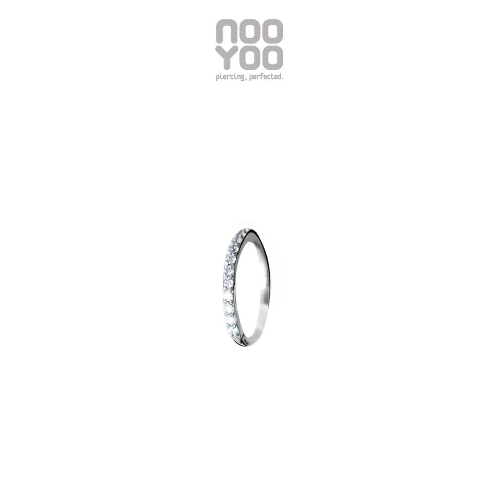 NooYoo ต่างหูสำหรับผิวแพ้ง่าย Crystal Hinged Ring Surgical Steel (1 ข้าง)