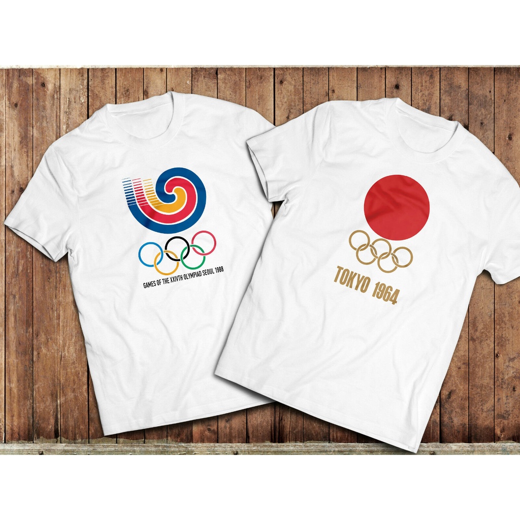 โตเกียวโอลิมปิก เสื้อยืดยอดนิยม Vintage Olympics Tshirt Tokyo 1964 Seoul 1988 Retro Sports Tshirt Tee Tokyo Olympics Spo #4