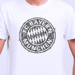 เสื้อยืด ตราสโมสร Bayern Munich บาเยิร์นมิวนิค ลายเส้นปากกาหมึกดำ ภาพวาดสเก็ตช์สามารถปรับแต่งได้