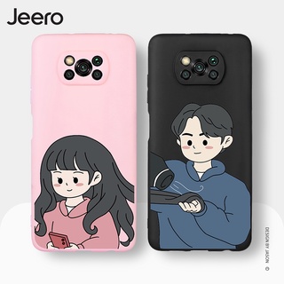 Jeero เคสคู่ เคสไอโฟน คู่รัก กันกระแทกซิลิโคนนุ่มการ์ตูนน่ารักตลก เคสโทรศัพท์ POCO X3 Pro GT NFC F3 M3 M2 Redmi Note 9 10 9S 10S Xiaomi HFE558