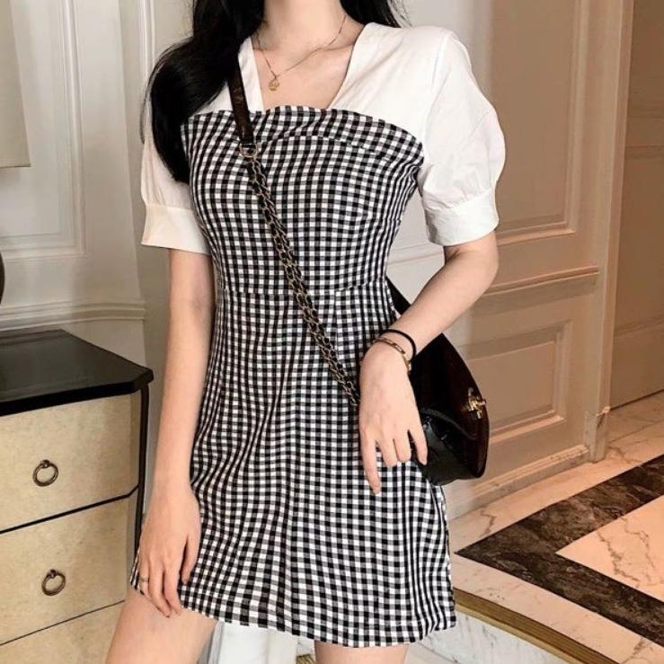Best Selling Korean Square Mini Dress ไซส์ (XS SML XL )