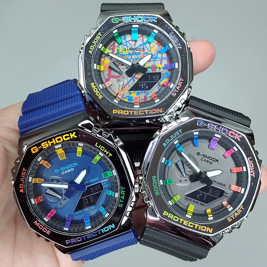 สายเรซิน GM-2100 Stainless Steel Series หลายสี นาฬิกาคลาสสิก GM-2100 นาฬิกาแฟชั่น อุปกรณ์เสริม k175r