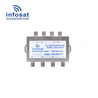 INFOSAT Multi-Switch INF- 4401 สำหรับ 2 จานดาวเทียม 4 จุดรับชมอิสระ