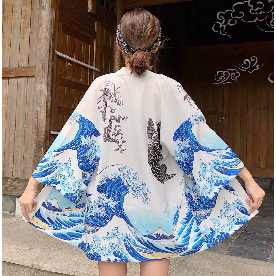 ส่งด่วน✅PP เสื้อคลุมกิโมโน คาร์ดิแกน กิโมโน ฮาโอริ ฮัปปิ ยูกาตะ haori happri kimono cardigan yukata cardigan 67002