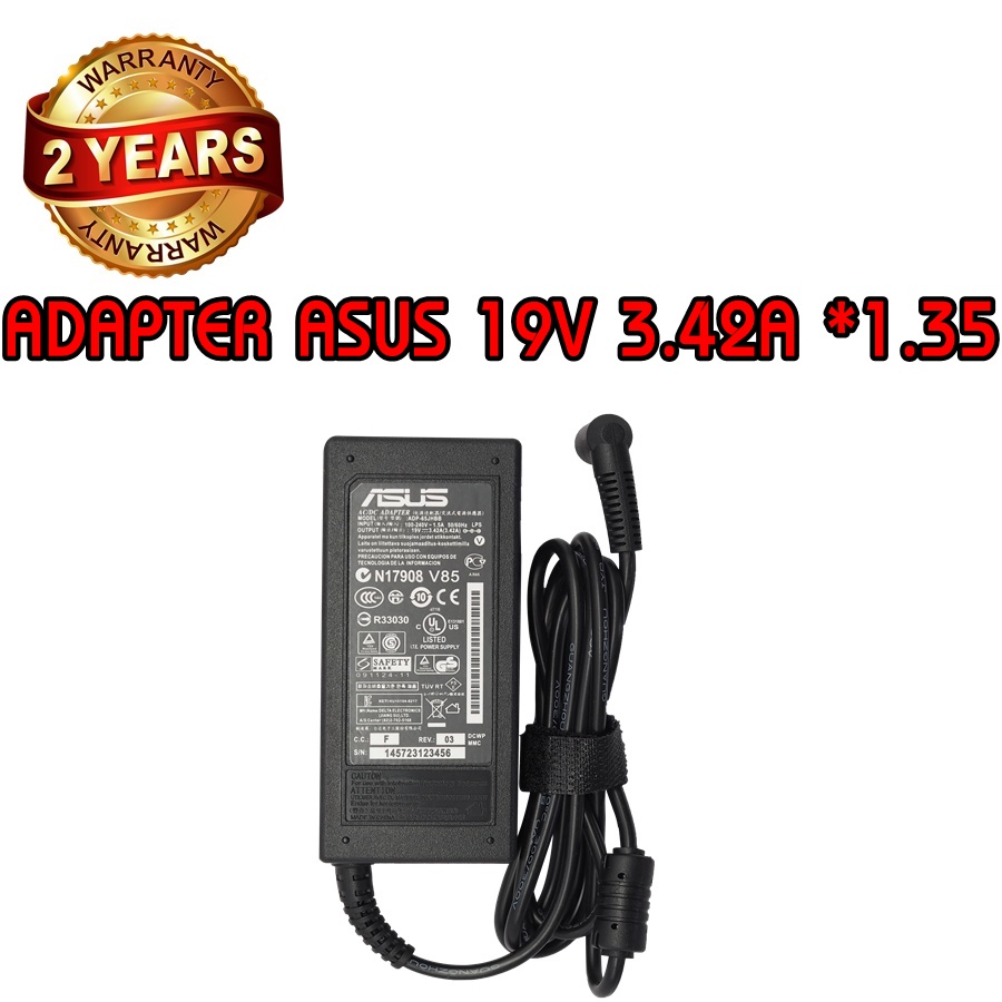 รับประกัน 2 ปี ADAPTER ASUS 19V 3.42A *4.0x1.35 / อะแดปเตอร์ เอซุส 19V 3.42A *4.0x1.35