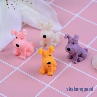 Skth ตุ๊กตาสุนัขน่ารัก ขนาดเล็ก สําหรับตกแต่งสวน บ้านตุ๊กตา diy 4 ชิ้น