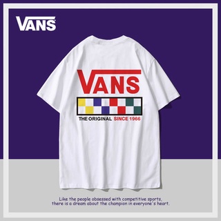 [S-5XL] Vans Vance เสื้อยืดแขนสั้นลําลอง ผ้าฝ้าย พิมพ์ลาย ทรงหลวม แฟชั่นฤดูร้อน สําหรับผู้ชาย และผู้หญิง และนักเรียนS-5X