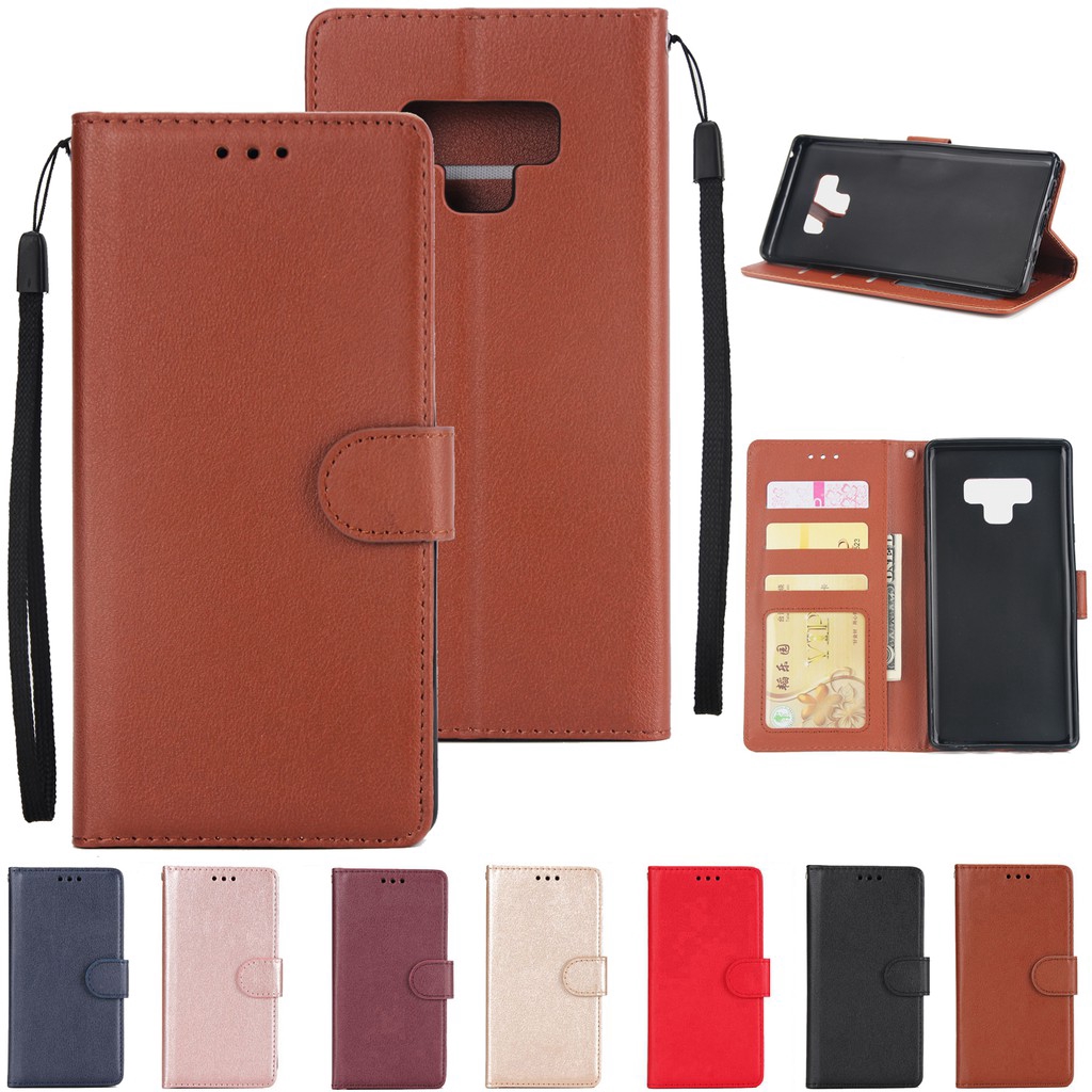 เคส for Samsung Galaxy Note 10 8 9 5 20 Ultra S7 Edge S8 S9 S10 Plus Note10+ ฝาพับ กระเป๋าสตางค์ เคสหนัง pu นิ่ม TPU ซิลิโคน กันชน พร้อมช่องใส่บัตร ที่วางโทรศัพท์มือถือ ขาตั้ง