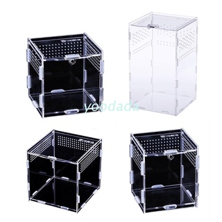 yoo Reptile Feeding Box Insect Breeding Case Acrylic Habitat for Spider Horned Frog