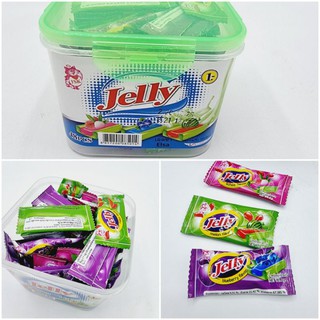 48 ชิ้น หมากฝรั่งรสผลไม้ ตรา jelly รสแตงโม บูลเบิร์รี่ ลินจี่