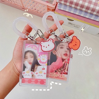 ที่ใส่นามบัตร โฟโต้การ์ด รถบัส เคสใส่ธนาคาร ที่ใส่บัตรประจําตัว แบบพกพา การ์ตูน พับเก็บได้ โลหะ สีเงินใส