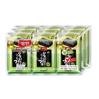 YANGBAN ยังบัน สาหร่ายปรุงรสด้วยน้ำมันมะกอก ขนาด 5กรัม ยกแพ็ค 9ซอง SEAWEED OLIVE OIL