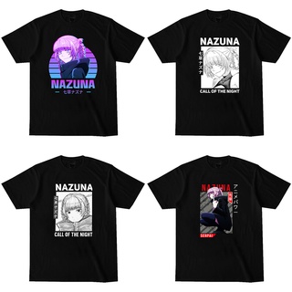 เสื้อยืดคอกลม พิมพ์ลาย Call of the Night Nazuna สีดํา สีขาว สไตล์เรโทร สําหรับผู้ชาย และผู้หญิงS-5XL