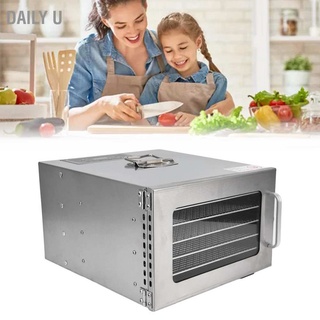 Daily U 400W Food Dehydrator Stainless Steel 6 Trays Electric Dryer Machine for Fruit Vegetable