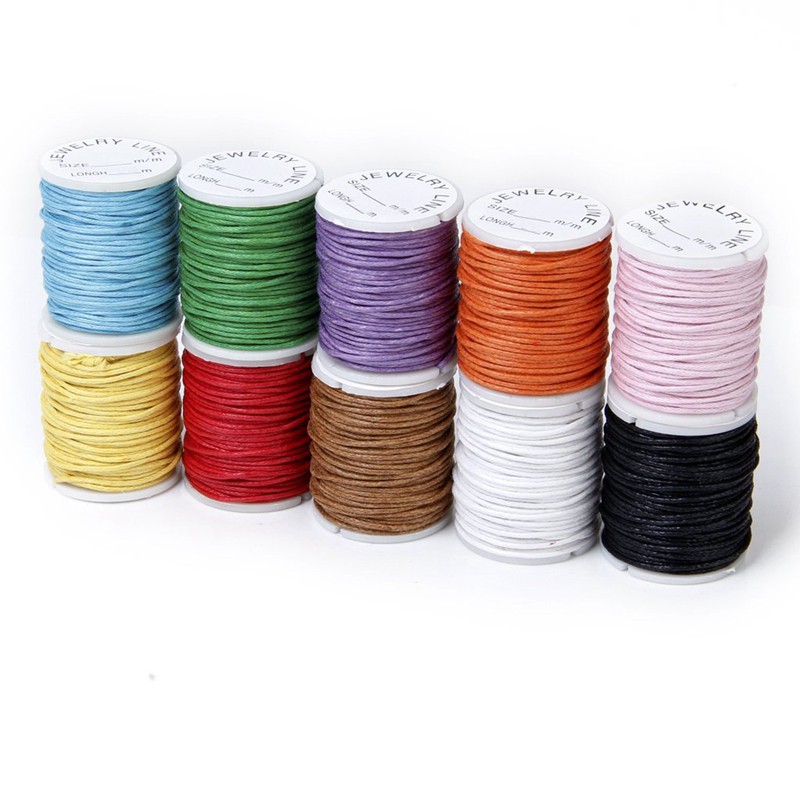 10 Rolls Color Mixed Cord Cotton Wax String 1mm wire for Pearl ...