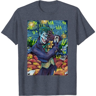 เสื้อยืด พิมพ์ลายการ์ตูน DC The Joker Starry Night สไตล์เกาหลี ระบายอากาศ สวมใส่สบาย