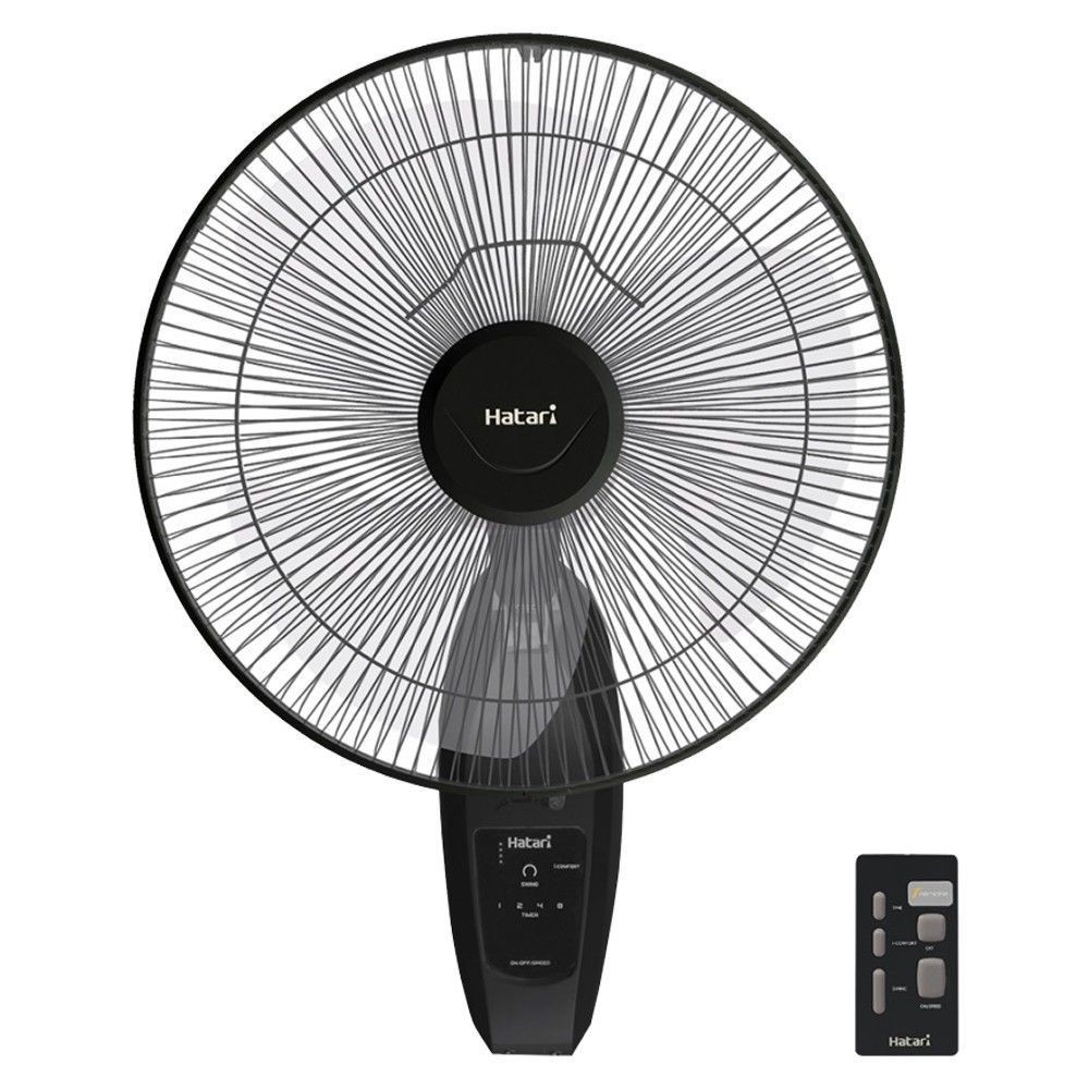 พัดลมติดผนัง พัดลมติดผนัง 16นิ้ว HATARI HT-W16R6 สีดำ พัดลม เครื่องใช้ไฟฟ้า WALL FAN 16" HATARI HT-W