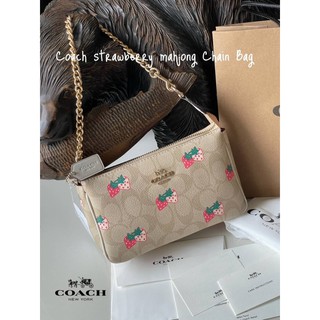 💕Coach strawberry mahjong Chain Bag