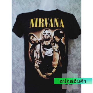 ROUND คอลูกเรือเสื้อยืดทุกวันdailyเสื้อยืดคอกลม สกรีนลาย NIRVANA (รหัส 93)Sto5XL-4XL