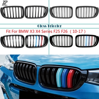 กระจังหน้า ซี่คู่ BMW X3 F25 X4 F26 Carbon Fiber/ M-Black Color(รูปแบบคาร์บอนไฟเบอร์/สีดำ） For BMW X3 F25 X4 F26 10-14 2015 2016 2017 M Power Accessories