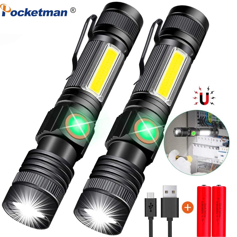 ไฟฉายแบบชาร์จไฟได้ Usb ขนาด 40000Lm, ไฟฉาย Led แม่เหล็กสว่างมาก, พร้อม ...