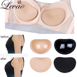 Levao 2 ชิ้น / 1 คู่แผ่นซิลิโคนเสริมหน้าอกสําหรับสตรี