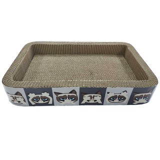 9.9 ราคา!!! พิเศษ KING PET ที่นอนลับเล็บแมวทรงสี่เหลี่ยมลายแมว 52x31x9 ซม. พร้อม Catnip ขนาด 3 กรัม