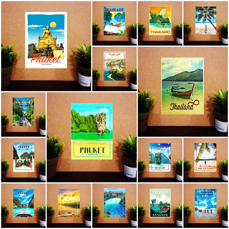 แม่เหล็กติดตู้เย็น ภูเก็ต ไทย 2×3 นิ้ว ของฝากไทย Fridge Magnet Phuket Thailand souvenir 2x3"