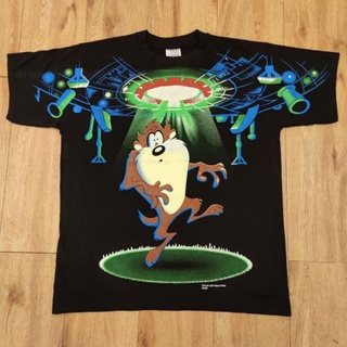 TAZMANIA UFO OVERPRINT CARTOON เสื้อลายการ์ตูน เสื้อวง เสื้อทัวร์