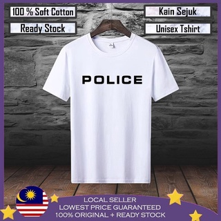 เสื้อยืดแฟชั่น POLICE FASHION BAJU LELAKI เสื้อผ้าผู้ชาย / เสื้อยืด UNISEX 100%