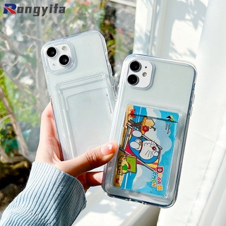 เคสโทรศัพท์มือถือแบบนิ่ม TPU ใส พร้อมช่องใส่บัตรรูปภาพ DIY สําหรับ Samsung Galaxy A73 A53 A33 A13 A03 Core A03s A90 Note 10 Lite 9 8 S22 Plus 10+ S22+ Ultra