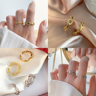 Ringring_acc | แหวนทอง แหวนโซ่เงินแท้สไตล์เกาหลี พร้อมส่ง Chain ring สีทอง/เงิน Silver925