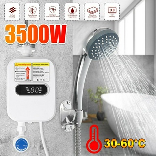 ก๊อกน้ําไฟฟ้า 3500W 220V พร้อมหัวฝักบัว หน้าจอ LCD สําหรับห้องน้ํา