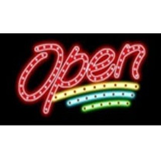 ป้ายไฟ LED รูป Open พิมพ์เล็ก สติกเกอร์ SG-06 #73005