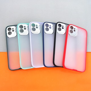 พร้อมส่ง i11 12 12 Pro 12 Pro max เคสขอบสีหลังขุ่น เคสกันเลนส์กล้อง เคสกันกล้องตั้งได้  ขอบสี เคสแฟชั่น เคสหลังขุ่น