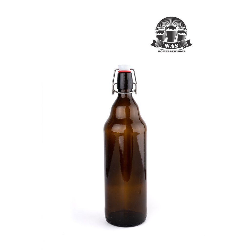 WAS Brown Glass 1L 1 Bottle with Stopper วอสขวดแก้วสีชา ขนาด 1 ลิตร พร้อมจุกปิด 1 ขวด
