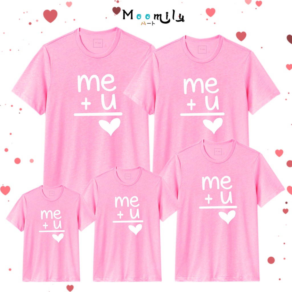 เสื้อคู่สีชมพู ME+U เสื้อยืดคู่รัก MMLMEU_PINK