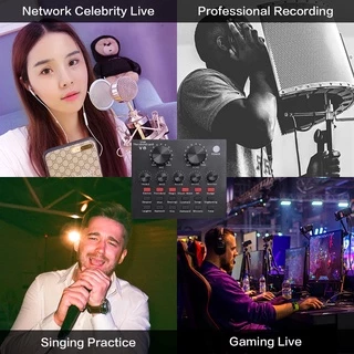V8 Audio Stereo Headset Microphone Webcast Streamer Live Sound Card(Bluetooth)V8 BT USBเสียงชุดหูฟังไมโครโฟน Webcast