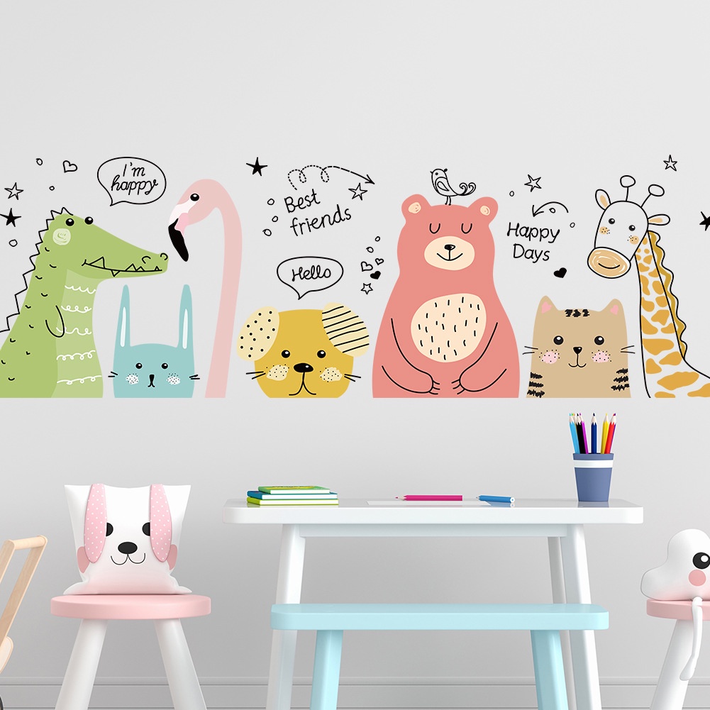 【Zooyoo】สติ๊กเกอร์ติดผนัง สติ๊กเกอร์ สติกเกอร์กระจก ลายการ์ตูนสัตว์น่ารัก ขนาดเล็ก สําหรับติดตกแต่งผนังห้องนอนเด็กอนุบาล ราคา ถูกที่สุด ดีลบีเคเค แกลเลอรีภาพที่ 4