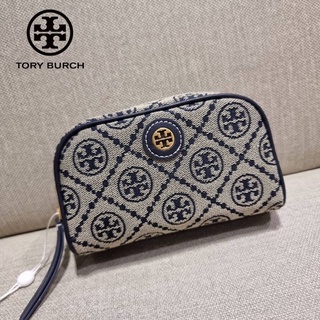 TORY BURCH T MONOGRAM JACQUARD MINI COSMETIC CASE