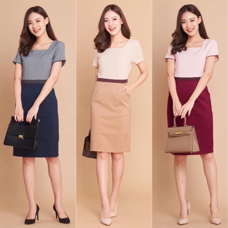 มี 7 สีค่ะ Top and Bottom Dress เดรสทำงาน Laboratory