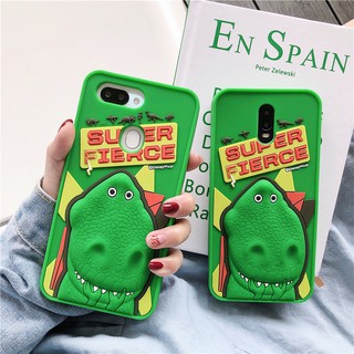 Cartoon Dinosaur Monster OPPO A12 A5 A9 A31 A91 2020 Reno Z เคสโทรศัพท์มือถือ R15 Pro R17 A7 A5S A3S A12E F11 K3 R11S R9S plus A83 F1S A57 A39 soft TPU เคสป้องกัน