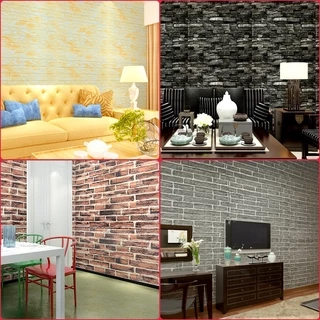 วอลเปเปอร์ติดผนัง วอลเปเปอร์ 3 มิติ DIY กันน้ำ คุณภาพสูง อุปกรณ์ตกแต่งผนัง Wallpaper