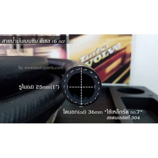 สายน้ำมันเบนซิน ดีเซล r6 ncr 25mm(1") แบ่งขาย 0.5-1 ม. new stock