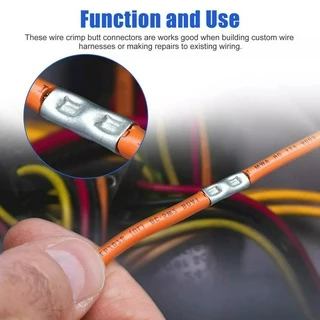 One ชุด 200 ชิ้นทองแดง Ferrule Crimp Terminals, Butt Splice Connectors สําหรับ 22-10 AWG สายไฟ