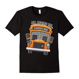 พร้อมส่ง เสื้อยืดแขนสั้น คอกลม ผ้าฝ้าย 100% พิมพ์ลาย All Aboard The Struggle Bus ทรงหลวม หลากสี แฟชั่นฤดูร้อน สําหรับผู้