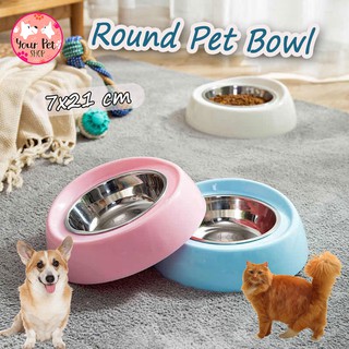 ชามสัตว์เลียงทรงกลม 21x7 cm ชามหมา ชามแมว ชามสุนัข ชามสัตว์เลี้ยง Round Pet Bowl พุดเดิ้ล ปอม ชิวาวา บีเกิ้ล คอร์กี้