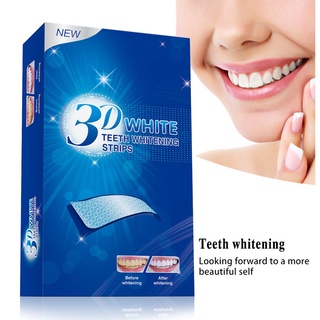 แผ่นฟอกฟันขาว 3D  Whitestrips  ไวท์เทนนิ่ง แผ่นแปะฟันขาว  ช่วยให้ฟันขาว ลดคราบเหลือง  พร้อมส่ง 1ซอง มี 7แผ่น