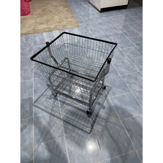 พร้อมส่ง 😍 รถเข็นผ้าร้านสะดวกซัก ขนาดตะกร้า 40*50*25 ซม. ตะกร้าผ้ามีล้อเลื่อน 😍 (1 ชิ้น ต่อ 1 ออเดอร์)