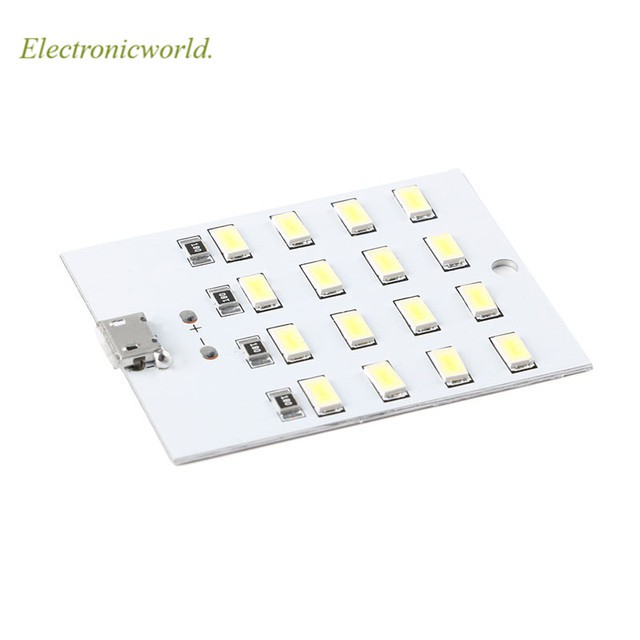 โคมไฟฉุกเฉิน 5730 smd 5V 430mA~470mA Mirco USB 5730 LED สีขาว 1 ชิ้น